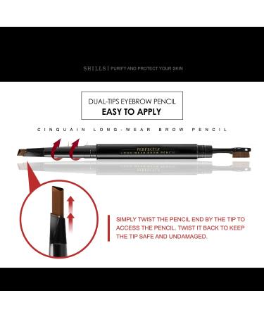 SHILLS Professional Long Lasting Waterproof Eyebrow Pencil in Charcoal Brown - 2 Count - Buy Online on GoSupps.com