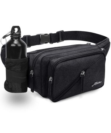 Bawnbag belt pocket for women and men's water-repellent hip pocket with bottle holder multifunctional belt adjusted dwell pocket for hiking dog walks outdoor activities (black) - Buy Online on GoSupps.com