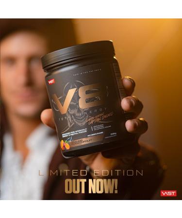V8 Total Energy Pre Workout Booster - Vegan Sugar-Free Carnosyn & Betapower - 20 Portions (Orange Passion Fruit) - Made in Germany - Buy Online on GoSupps.com