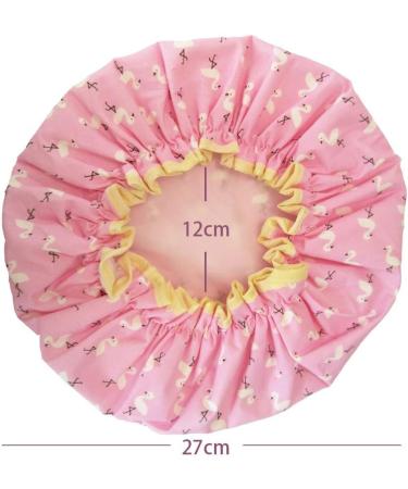 2 Pcs Double Layer Waterproof Shower Caps for Girls and Women - Pink Blue - Buy Online on GoSupps.com