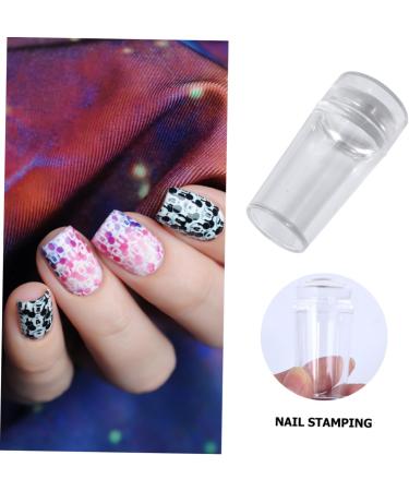 minkissy 4 Fully Transparent Handle with Lid Silicone Seal Nail Art Template Nail Polish Stamper Nail Beauty Tool Nails Kits Jelly Stamper for Nail Art Mold Kit Child Major Supplies Plastic - Buy Online on GoSupps.com
