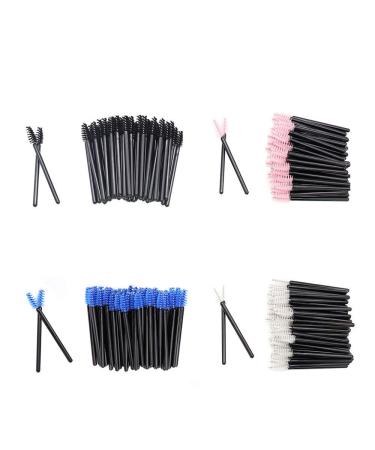 200 Pack Mascara Wands Mini Disposable Eyelash Brushes for Extensions Eye Lash Wand Brow Brush Makeup Tool Bulk, 4 Colors mini brush-200pcs