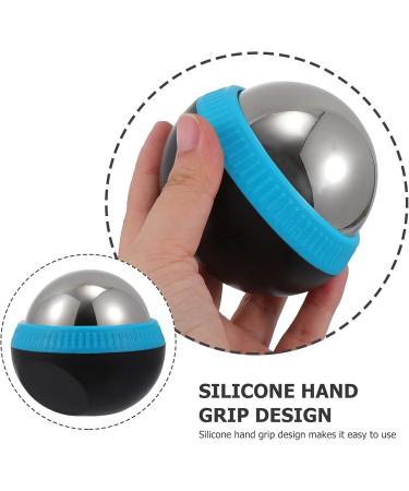 FRCOLOR Stainless Steel Ice Massage Ball Roller - Deep Cooling Facial & Foot Massage Tool | 8.3x7.5x7cm - Blue - Buy Online on GoSupps.com