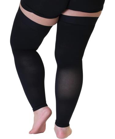 Mojo 7XL Thigh-High Compression Socks for Varicose Veins & Lymphedema - Black, Plus Size A609BL10 - 1 Pair - Buy Online on GoSupps.com