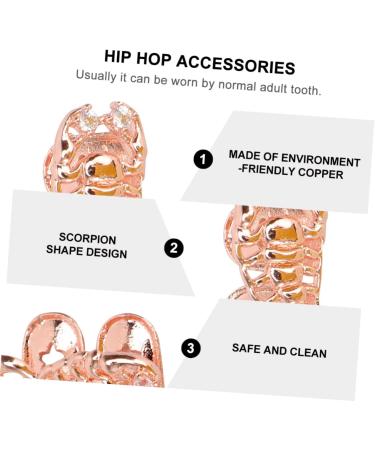 SEWOART 1pc Scorpion Single Braces Toy Grill Hip Hop Grills for Men Scorpion Shaped Man Fashion Set Golden 2X1cm - Buy Online on GoSupps.com