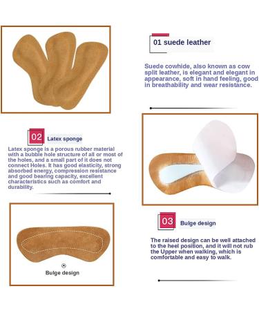 3 Pairs Suede Leather Heel Grips Pads - Non-Slip Shoe Cushions for Preventing Heel Rubbing and Blisters - Buy Online on GoSupps.com