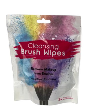 24 Individually Wrapped Makeup Brush Cleansing Cloths - Quick & Convenient Brush Cleaner Wipe- For Make up Artists Cosmetology Students Make up Tutorial ON THE GO  Travel TSA Approved 24pc
