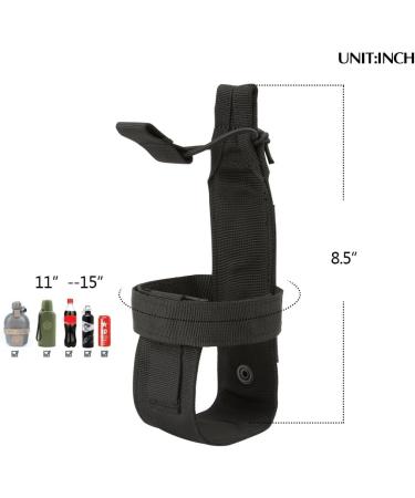 Portable Tactical Bottle Holder Pouch | Molle EDC Water Carrier - Black - Buy Online on GoSupps.com