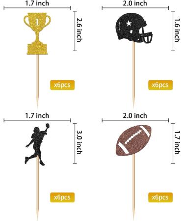 Dalaber 24 Pcs Football Cupcake Toppers Rugby Theme Birthday Party Cupcake Picks Decorations American Football Player Party Decors for Baby Shower Birthday Party Supplies - Buy Online on GoSupps.com