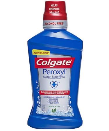 Colgate Peroxyl Mouth Sore Rinse Mild Mint 16.9 oz (Pack of 8)
