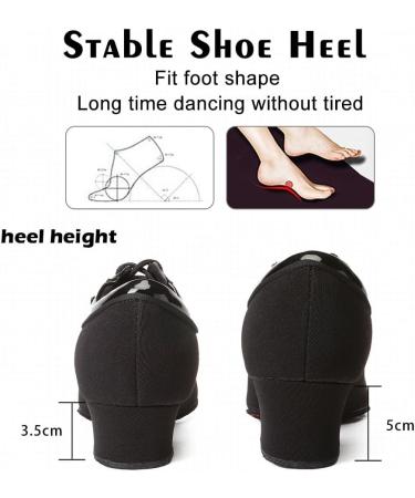 Ruybozry Women's Latin Dance Shoes - Lace-Up Closed Toe Jazz Practice Shoes Model 601 5cm Suede Sole Size 38 EU - Buy Online on GoSupps.com