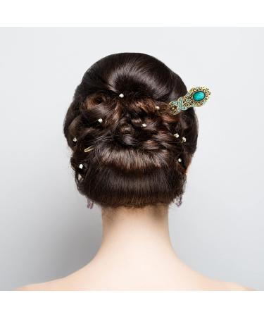 Lurrose Vintage Chinese Hairpin & Hairstick Set - Antique Rhinestone Hair Accessories for Women & Girls | Perfect for Weddings & Costume Cosplay (4 Pieces) - Buy Online on GoSupps.com