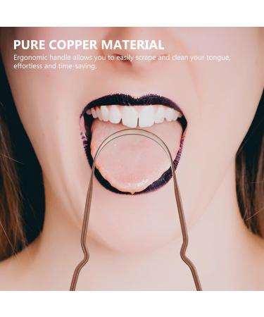 U-Shaped Copper Tongue Brush & Scraper - Premium Oral Care Accessory | 1pc Tongue Cleaning Tool for Fresh Breath - Buy Online on GoSupps.com