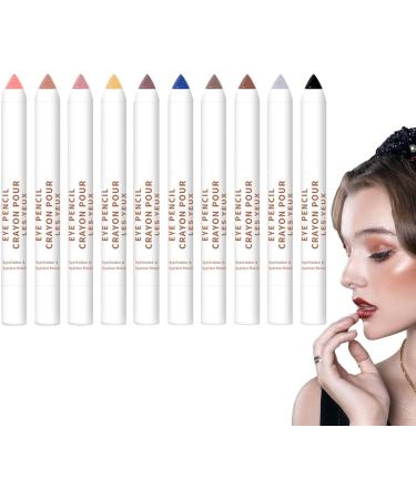 Eye Shadow Stick Makeup - Soft Matte Shimmer Eye Shadow Pencil with Creamy - Matte Eye Brightener Stick Cream Eye Shadow Pencil Crayon for Shimmer - Buy Online on GoSupps.com