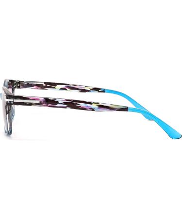 WANWAN Vintage Square Blue Reading Glasses with Spring Hinges for Women Men - 1.5x - Buy Online on GoSupps.com