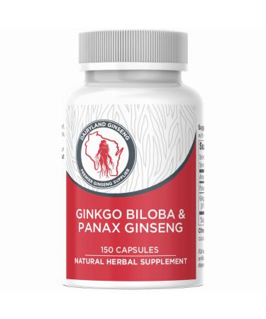 Dairyland Management Panax Ginseng + Gingko Biloba Capsules 150ct 1000 mg of Panax Ginseng 60 mg of Gingko Biloba per Serving