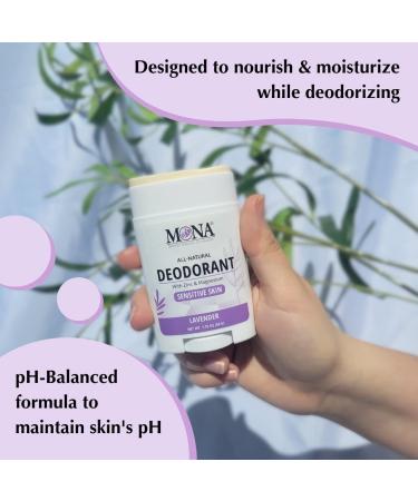 MONA BRANDS All Natural Deodorant For Women & Men | For Sensitive Skin | No Aluminum or Baking Soda | (2-Pack LAVENDER 1.76 Oz each) - Buy Online on GoSupps.com