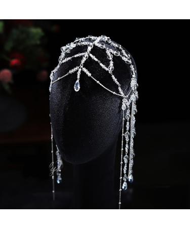 Prosy Bride Wedding Sparkling Headwear Crystal Tassel Headband Beaded Headpiece Wedding Style Accessories for Women and Girls - Buy Online on GoSupps.com