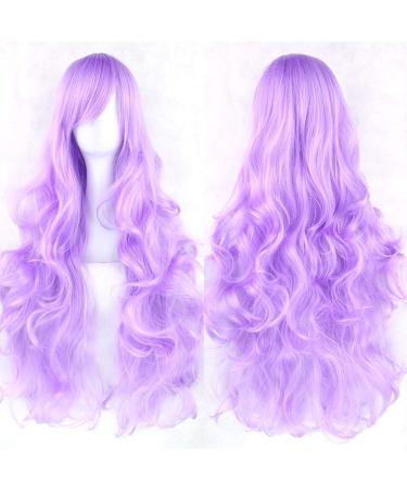 LFMDJF 20colors Long Curly Hair Orange Brown Wigs Heat Resistant Synthetic Hair Accessories Party Wig for Women 32inches Bug #35