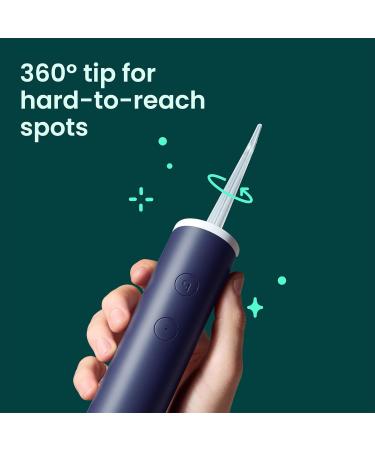 Buy Quip Water Flosser - Cordless Rechargeable Dental Pick with Adjustable Pressure & 360 Rotating Tip - Midnight Blue - International Shipping Available - Buy Online on GoSupps.com