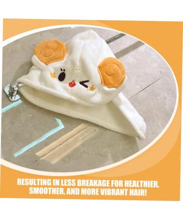 Zerodeko Animal Hair Hat Hair-drying Hat Dry Hair Turban Cap Hair Absorbent Cap Dry Hair Cap Quick Dry Hair Turban Head Bath Cap Bath Shower Cap Fast Drying Bath Cap Quick Drying Bath Cap White 63.00X25.00X2.00CM - Buy Online on GoSupps.com