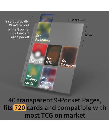 Rayvol Card Binder for Pokemon Cards - 720 Trading Card Collection Holder with Sleeves | Gifts for Young Collectors - 9 Pocket Binder for Kids 3-12 - Buy Online on GoSupps.com