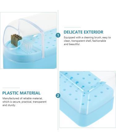 FRCOLOR 2 in 1 Nail Drill Bits Holder 30 Holes Nail Art Drill Bits Stand Display Storage Box Transparent Storage Holder Nail Drill Bits Cleaner Manicure Tools-Blue - Buy Online on GoSupps.com