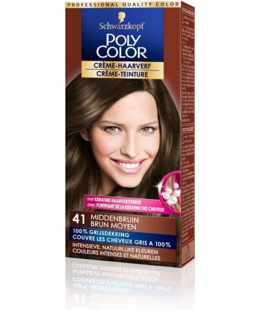 Schwarzkopf Poly Color 41 Medium Brown Hair Colour - Pack of 4 - Buy Online on GoSupps.com