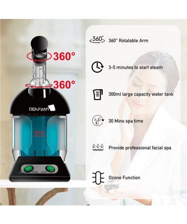 360 Rotatable Ozone Facial Steamer - 40 Min Steam Time - Unclogs Pores - Portable Personal Care - Black - Buy Online on GoSupps.com