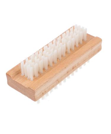 minkissy 1pc Nail Dust Brush Bristle Scrubber Tools Toenail Manicure Pedicure Supplies Nail Art Scrub Wooden Nail Brush Wood Bristle Nail Pedicure Brush Remove Brush Scraper Square