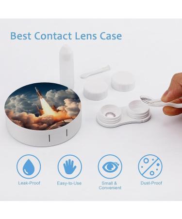 NASA Rocketship Contact Lens Case with Mirror - Portable & Cute Travel Kit for Eye Contact Lenses - Buy Online on GoSupps.com