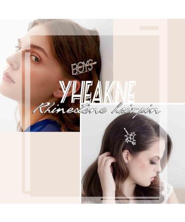Yheakne Boho Crystal Hair Clip Pin Silver Cz Bar Hair Pin Barrette Vintage Hair Barrette Pins Decorative Bobby Pin Rhinestone Bar Hairclip Shine Bride Hair Accessories for Women and Girls (Silver C) - Buy Online on GoSupps.com