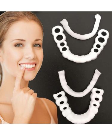 Fluktrix Upper & Lower Teeth Veneers - 2 Pairs of Temporary Dentures for a Bright Smile | Tooth Whitening & Artificial Teeth Covers - Buy Online on GoSupps.com