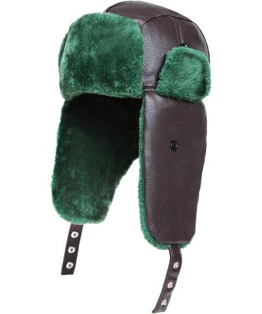 Holiday Costume Eddie Winter Trapper Hat from National Lampoon's: Green Faux Fur Brown Trapper for Men and Women - Buy Online on GoSupps.com