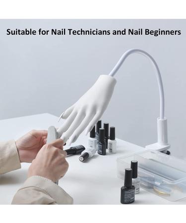 Silicone Nail Practice Hand with Aluminum Alloy Bracket - Flexible & Durable for Acrylic Nails - Brown - Buy Online on GoSupps.com