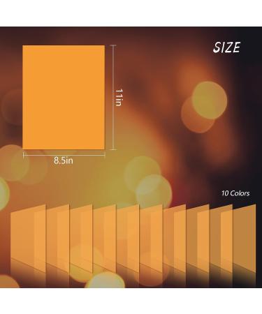 Sakolla 10Pcs Colored Lighting Gel Filters - Correction Gel Light Filter  Transparent Color Overlays Film Plastic Sheets 8.5 x 11 Inch (Halloween Orange) - Buy Online on GoSupps.com