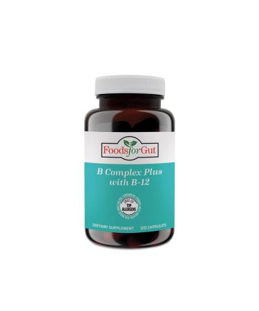 Foods For Gut B Complex Plus & B12 + Vitamin C | Per Serving 120 Capsules | Free of Top Allergens | Immune & Energy Support | Energy Metabolism