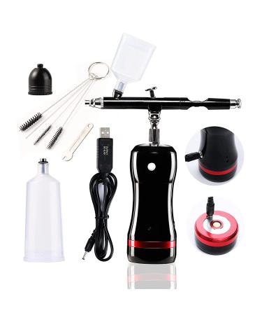 2024 NEW SHPTDJTIC Cordless Airbrush Kit with Air Compressor & 0.3mm Nozzle Portable Handheld Mini Airbrush Gun Set for Makeup Cake Decorating Art Craft Nail Design(BLACK1 A) Black1 A