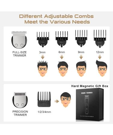 Premium 16-in-1 Beard Trimmer for Men - Cordless Waterproof Grooming Kit with Electric Razor & Luxury Gift Box - Buy Online on GoSupps.com