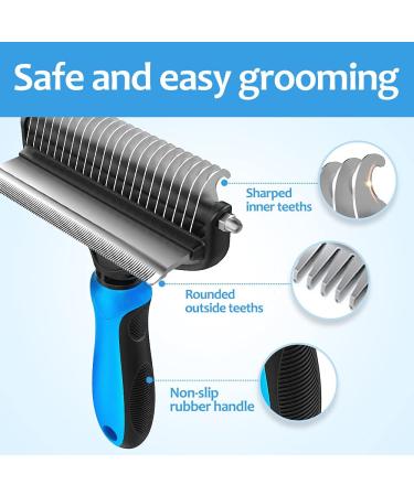 2-in-1 Undercoat Rake & Deshedding Brush for Large Dogs | Dematting Comb for Cats | Reduces Shedding by 95% - Buy Online on GoSupps.com