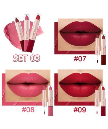 3Pcs Set: EVPCT 2 In 1 Deep Red Matte Lipstick & Long Lasting Liquid Lip Gloss for Women - Vegan, Waterproof, 24 Hour Wear - Red Rose, Nude Pink, Matte Mate - Buy Online on GoSupps.com