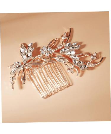 Angoily Bridal Comb Barrettes for Women Bridal Headpiece Hair Gems for Women Laundry Dispenser Wedding Headdresss Yellow Barrette Gold Tiara Simple Bridesmaid Hair up Zinc Alloy - Buy Online on GoSupps.com
