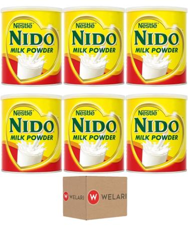 Nido Milk Powder Full Fat Whole Tea Coffee Whitener Dairy Drink Baking Cooking 400g Pack of 6 with Welari Thank You Card | (6pack) - Buy Online on GoSupps.com