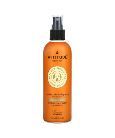 ATTITUDE Furry Friends Natural Pet Care Waterless Detangling Spray Lavender 8 fl oz (240 ml) - Buy Online on GoSupps.com