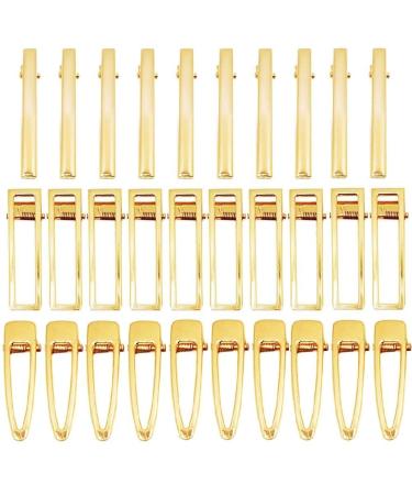 30 PC Flat Hair Barrette Blank Hair Clips DIY Hair Pin For Resin Molds - DIY Crafts Add Bows & Beads Jewelry Making Metal Alligator Clip for Hair Care Styling Tools Women Styling (GOLD CLIPS)