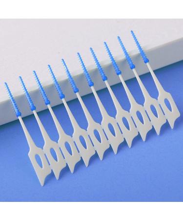 TSHAOUN 200 Interdental Brushes - Perfect for Tight Spaces | Portable Oral Care & Dental Floss Sticks (Blue) - Buy Online on GoSupps.com