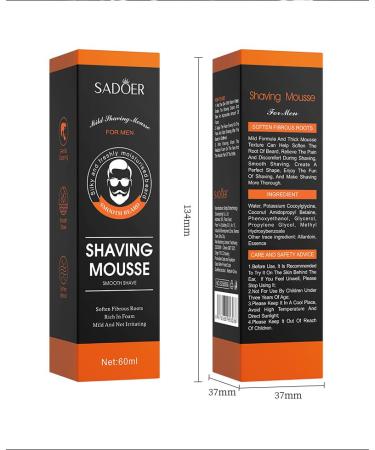 Men's Shaving Cream - Softens Beard Travel-Friendly Foam Mousse (60ml) for Smooth & Clean Shaving - Buy Online on GoSupps.com