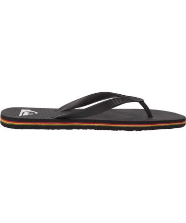 Quiksilver Men's Molokai 3 Point Flip Flop Sandal - Size 10 - Black/Red/Green - Buy Online on GoSupps.com