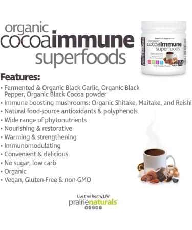 Prairie Naturals Organic CocoaImmune SuperFoods with Organic Black Garlic Cocoa and Mushrooms - 150 Gram - Buy Online on GoSupps.com