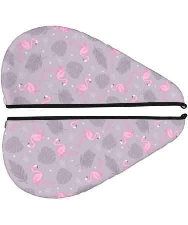 Hair Towel Wrap for Quick Drying | Pink Flamingo Hair Turban with Button | Ultimate Hair Drying Towel - Buy Online on GoSupps.com